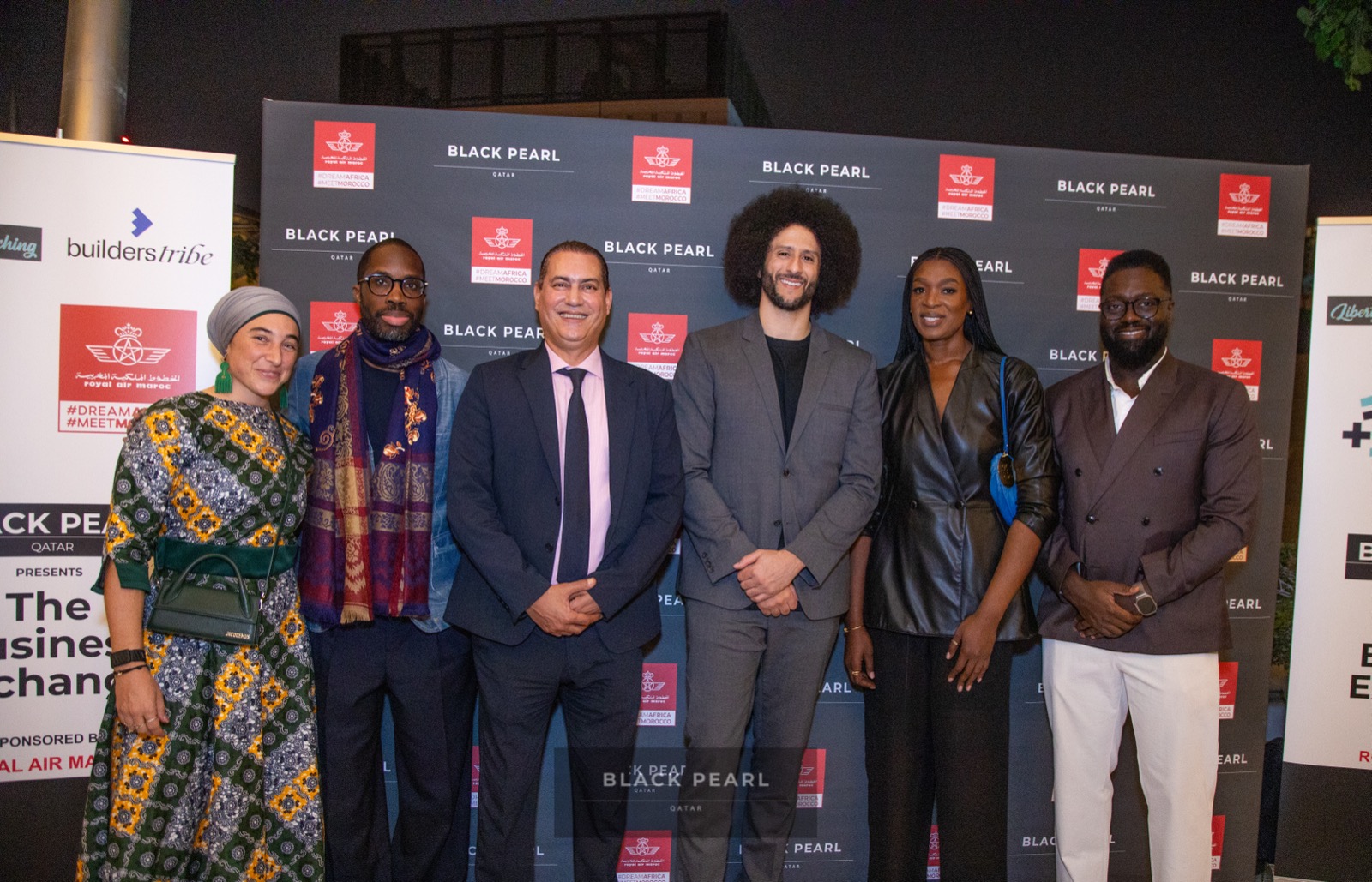 Six guests together at Black Pearl's Business Exchange, presented with Royal Air Maroc